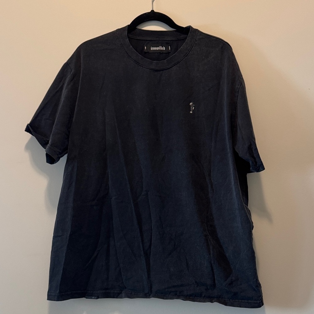 IRONWILLED | Black Short-Sleeve Crewneck T-Shirt with Subtle Logo